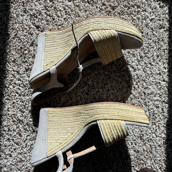 UGG Australia Fitchie Platform Wedge Sandals T-STRAP Oyster Tan beige Si… - Picture 10 of 10